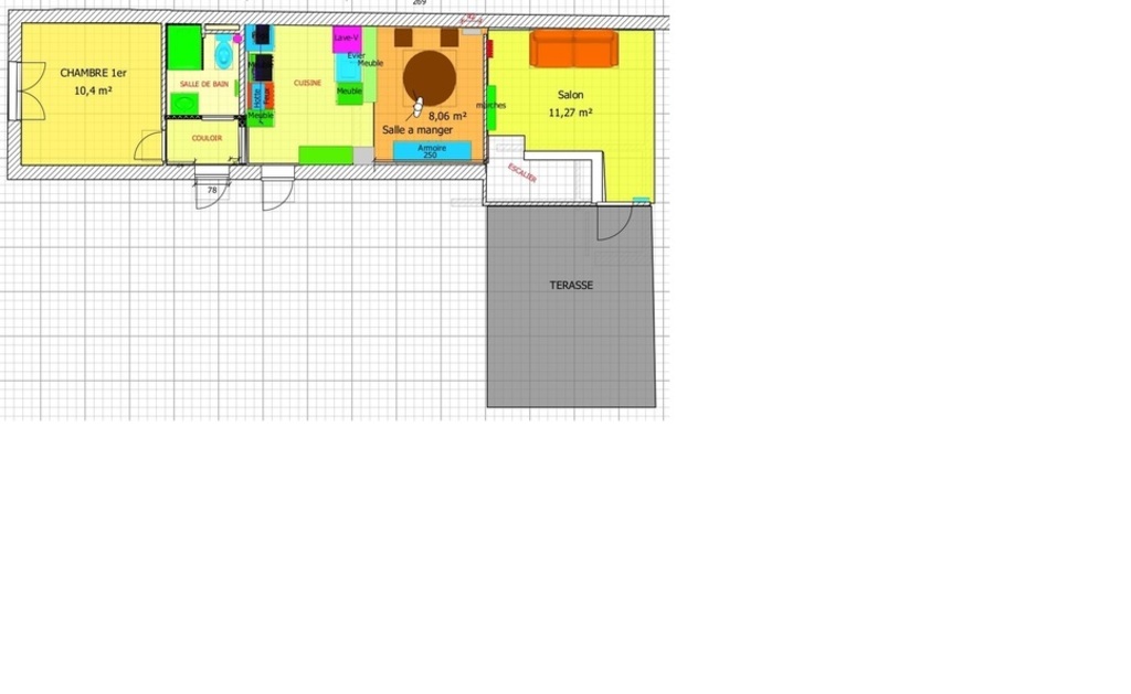 Plan de notre appartement au 1er étage