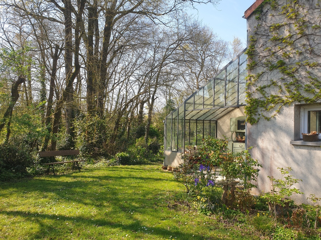 Garden on the grove side at the beginning of spring