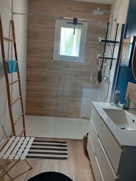 Salle d'eau avec douche rez-de-chaussée.