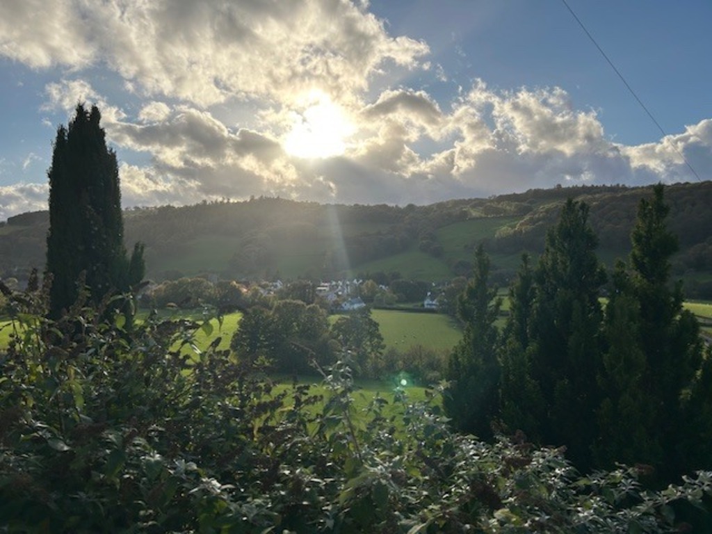 View towards the village from the terrace.