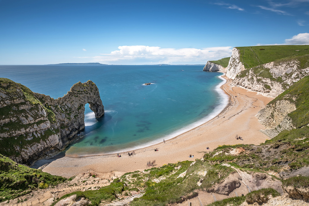 Durdle Door which, along with Bournemouth beach, is rated in the top 5 beaches in England.  55 min drive