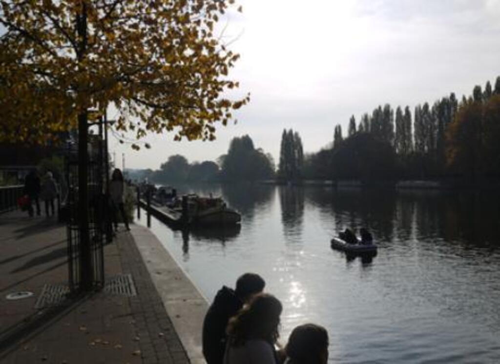 Bars and Restaurants line the River Thames in central Kingston