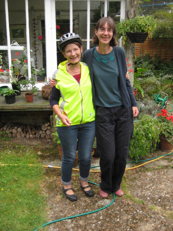 Toni on the left, niece Bridget on the right, taken by very tall Paul.