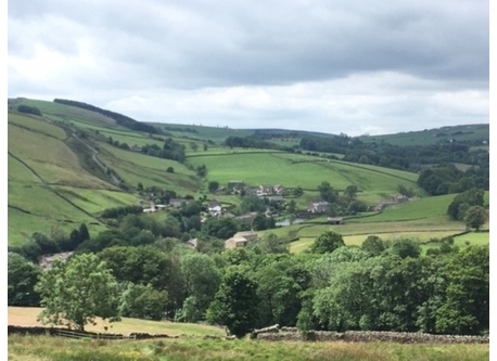 Looking down into Lothersdale from the east
