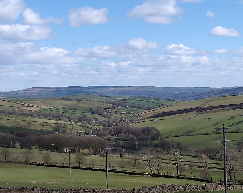 Looking down into Lothersdale from the west