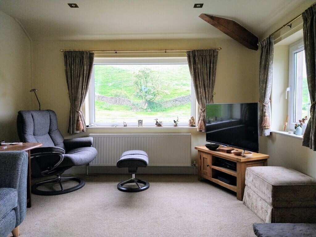 Lounge with view of fields