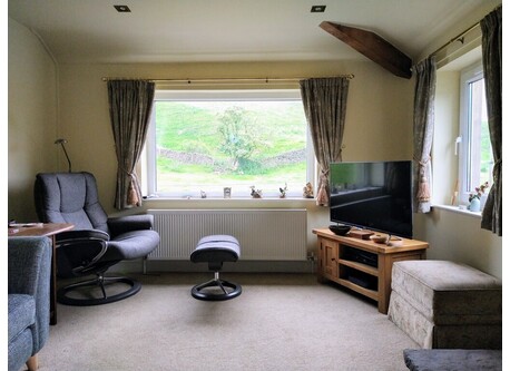 Lounge with view of fields