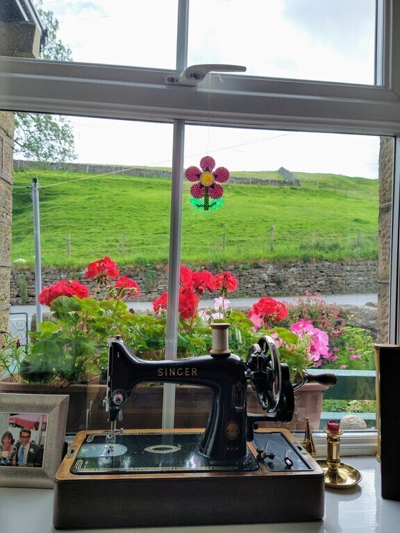 view from the dining room at the front of the house