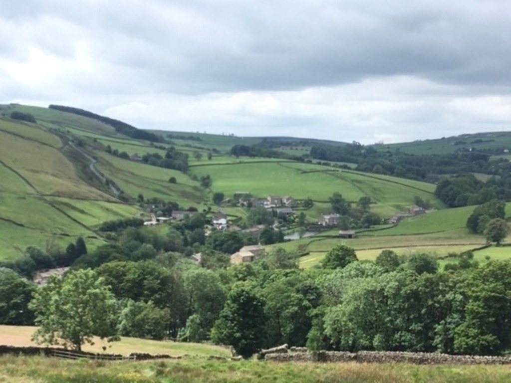 Looking down into Lothersdale from the east
