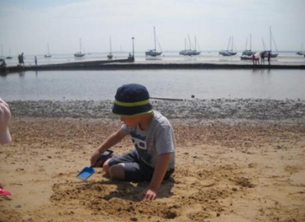 Our son Alex when he was little on our nearest beach, 5 minutes walk away.