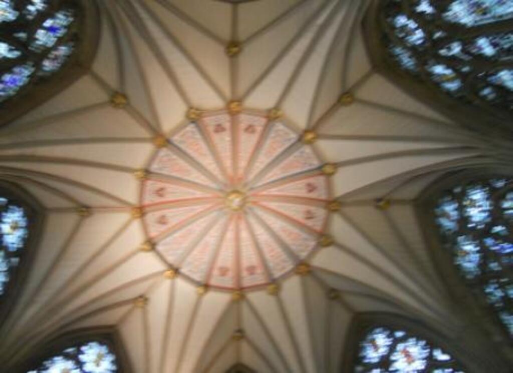 The ceiling of the Chapter House of the Minster -  a must see.
