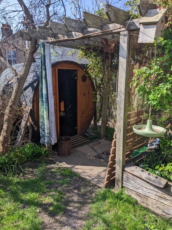 Our wood burning sauna.