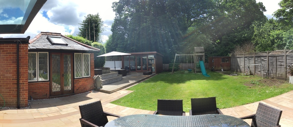 Our back garden and outdoor dining area.