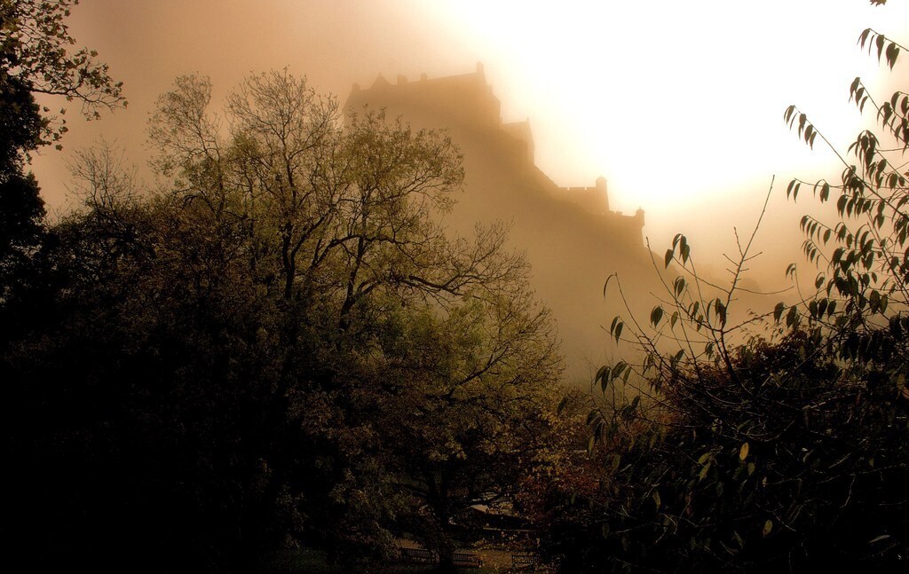 Edinburgh castle in autumn