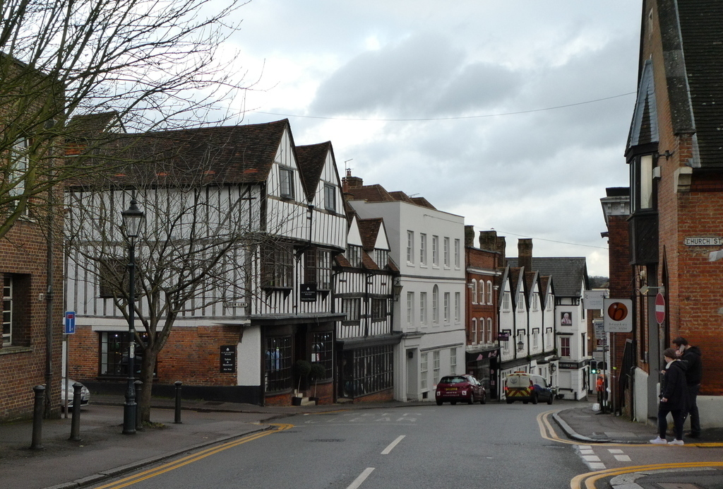 Wind Hill, leading to the main crossroads in Bishop Stortford