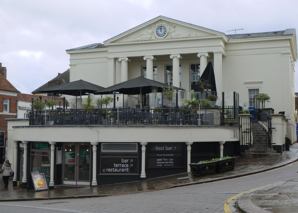 The old Corn Exchange in the centre of Bishops Stortford which now houses 2 restaurants