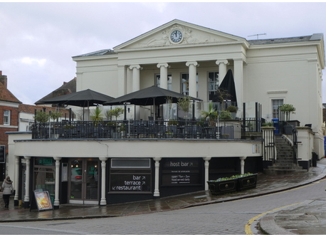 The old Corn Exchange in the centre of Bishops Stortford which now houses 2 restaurants