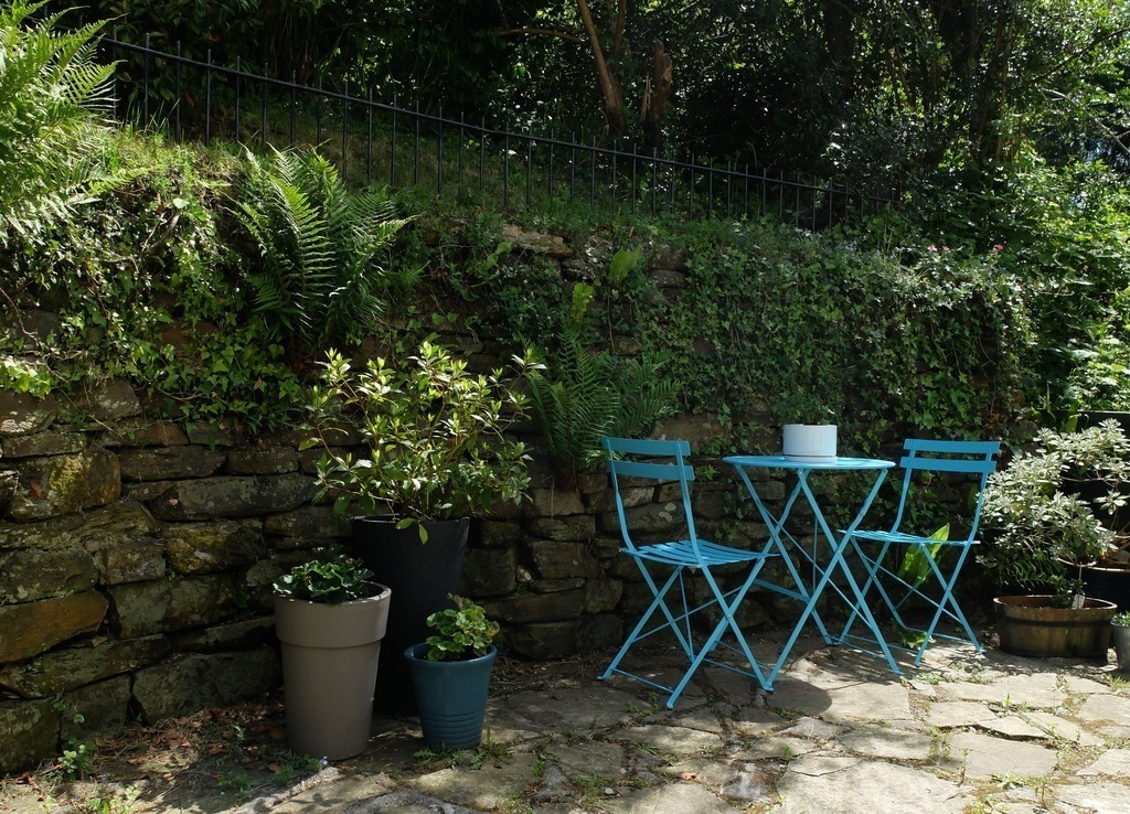 Garden, rear patio (gets the sun in the morning)
