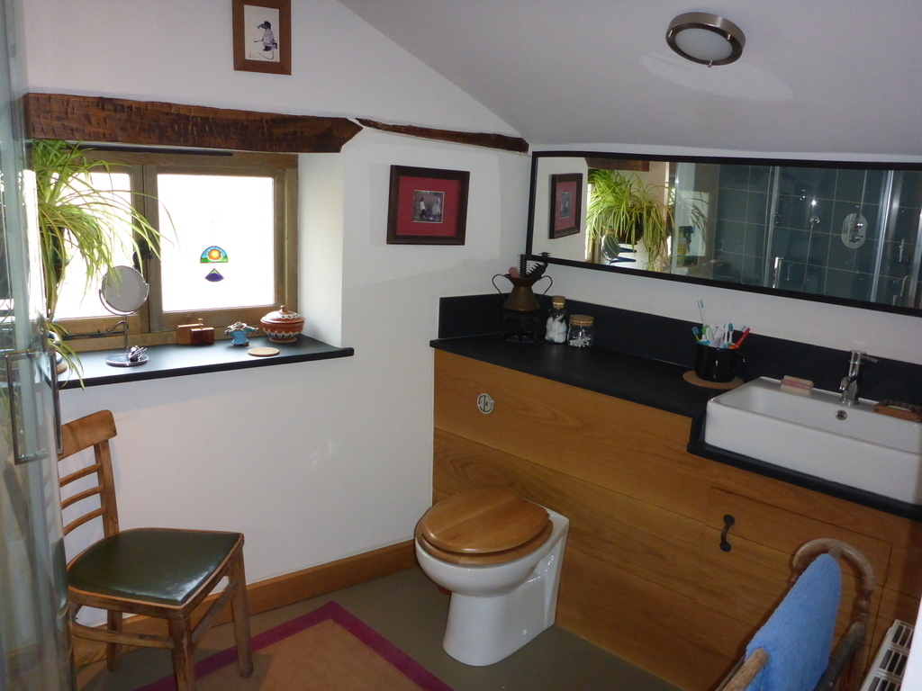 Upstairs bathroom with shower