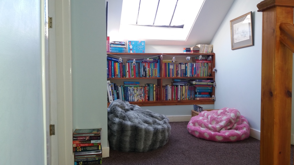 Reading space at the top of the stairs