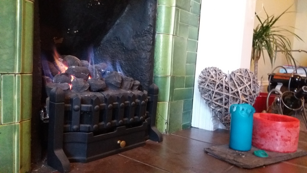 Living room fireplace