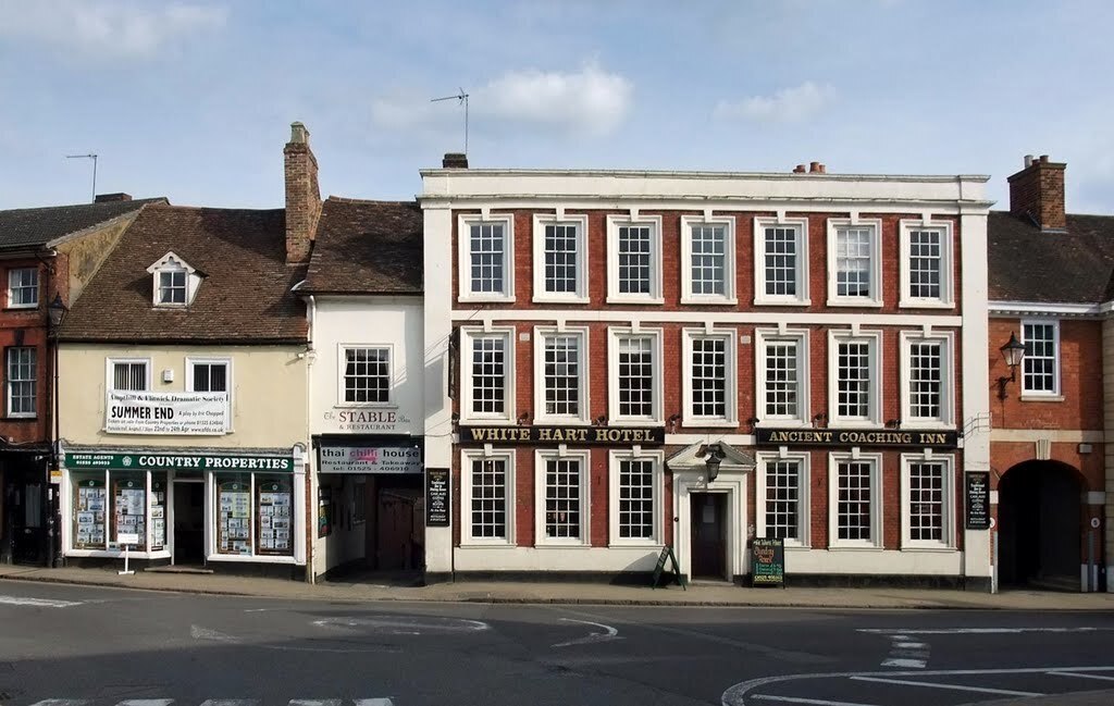 The White Hart, an historic coaching inn, located in the town centre.