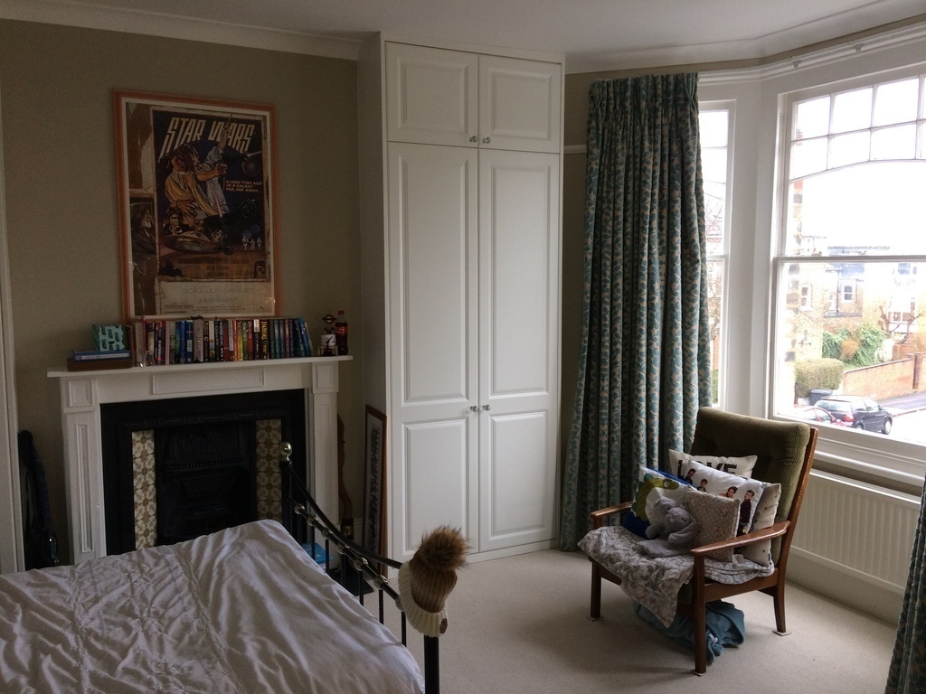 Double bedroom at the front (first floor) - has a bay window and lovely views.