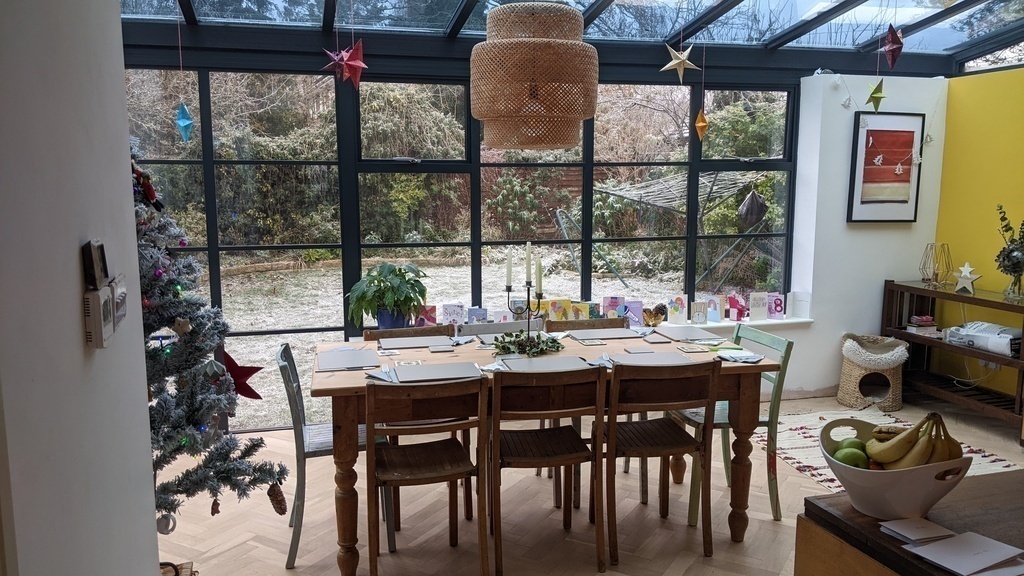 Dining room with relaxing area