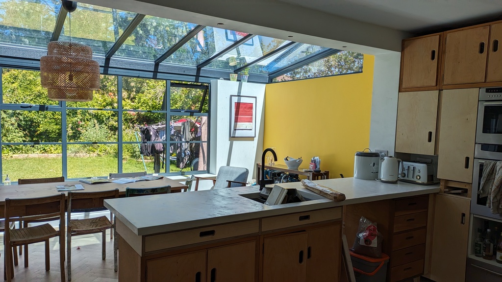 View from kitchen to dining room