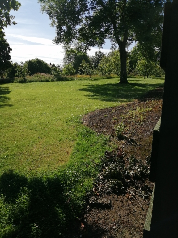 Garden gate leads onto an Orchard