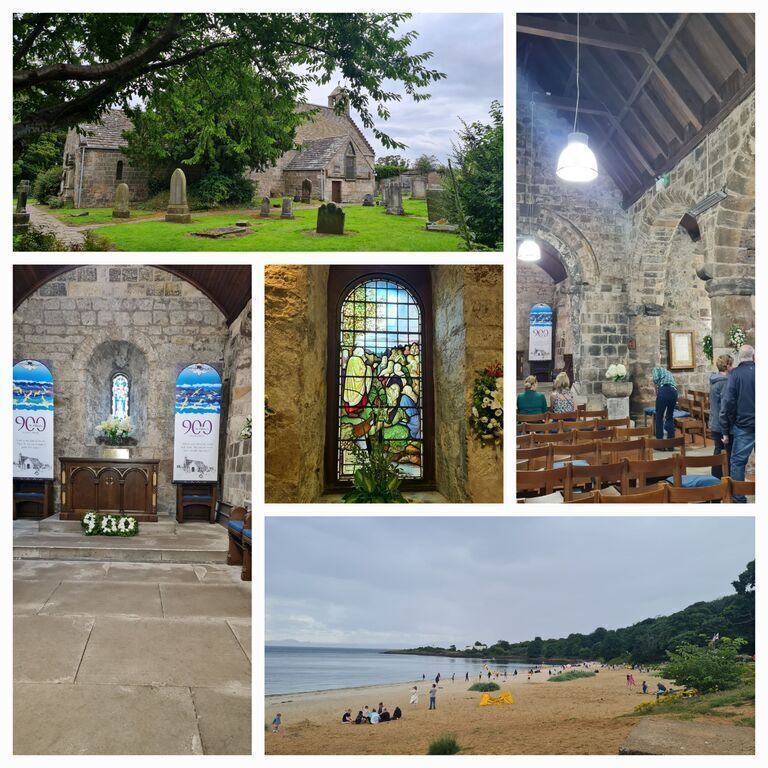 Aberdour beach & 900 year old St Fillan's Church.