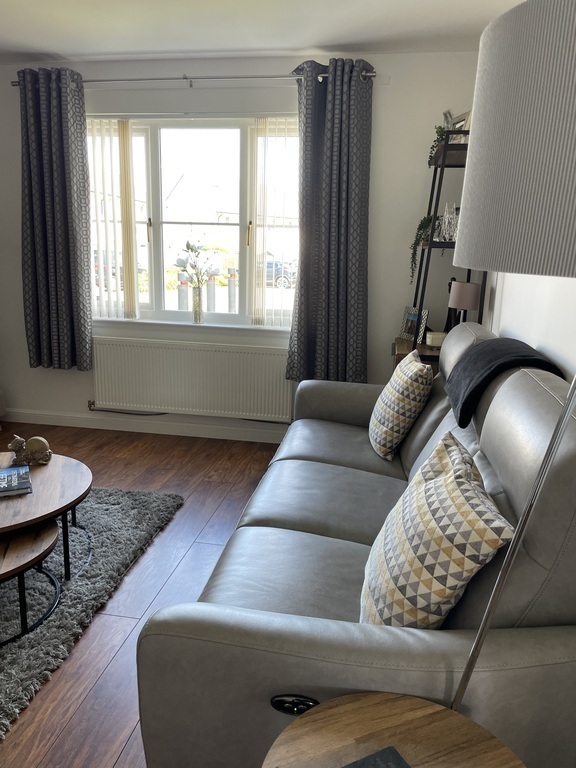 Sitting room with electric fire place