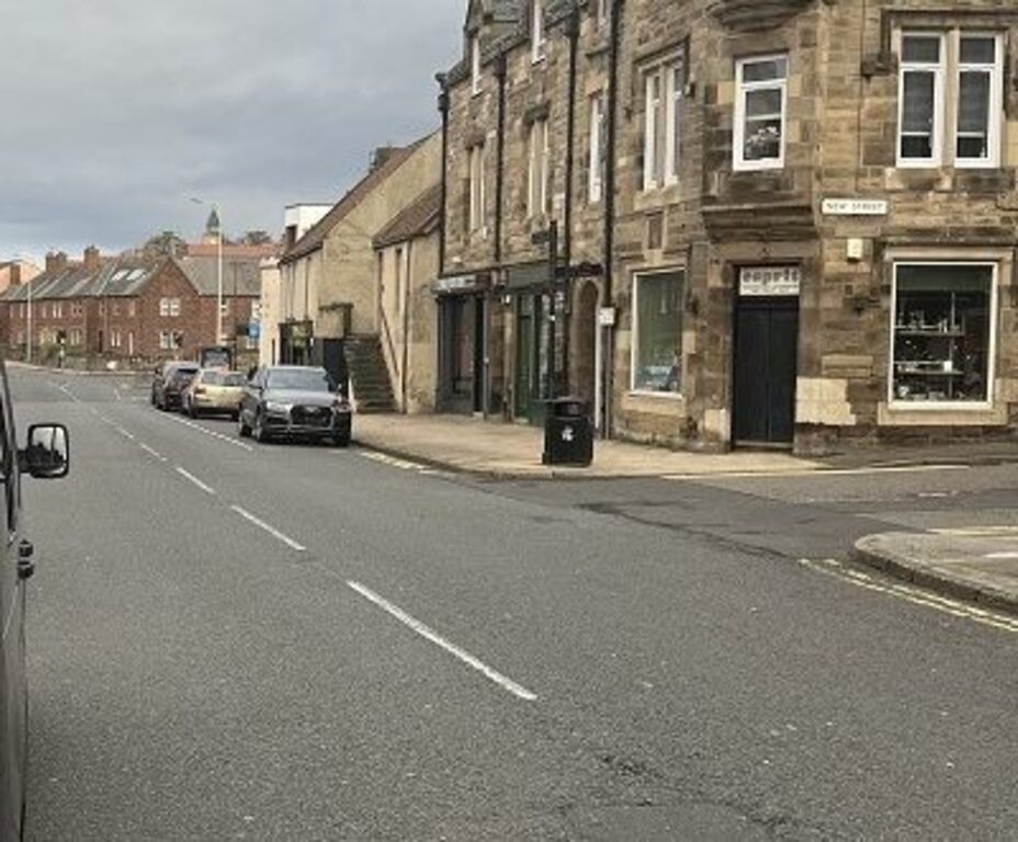 High Street in our small town with a small selection of supermarkets and essential shops.