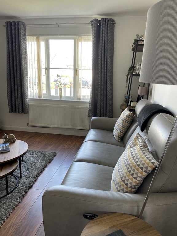 Sitting room with electric fire place