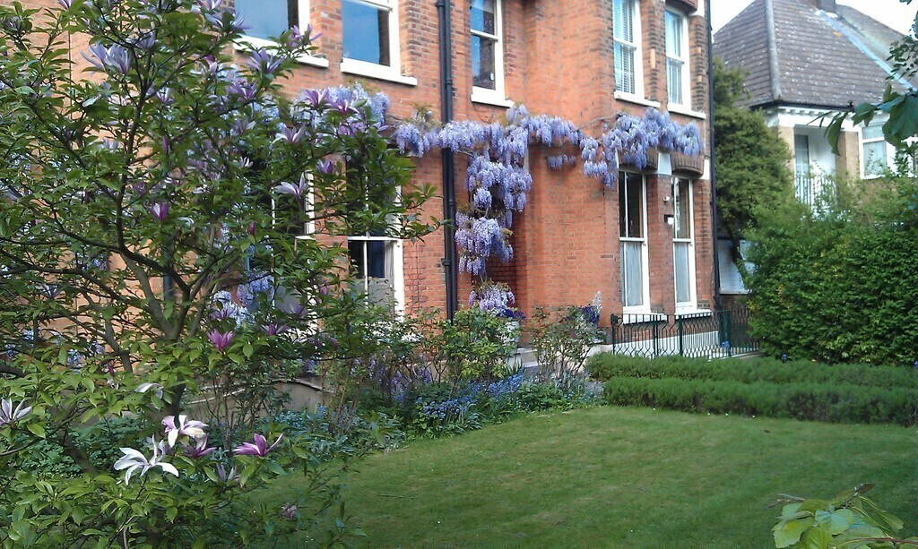 Our apartment is on the first (and second) floor - to the left of the entrance porch