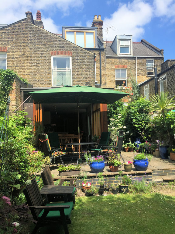 Kitchen opens onto patio