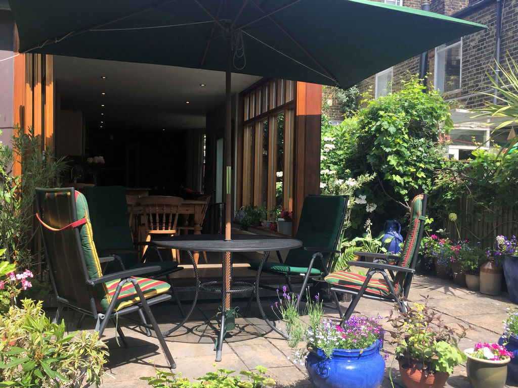 Kitchen opens onto patio