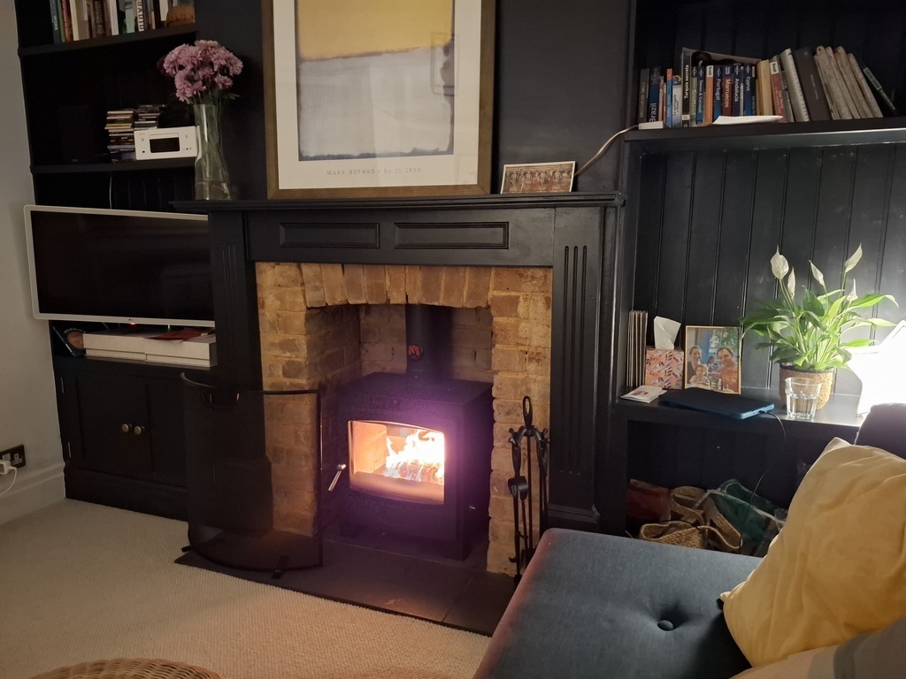 Living room - wood burner in winter