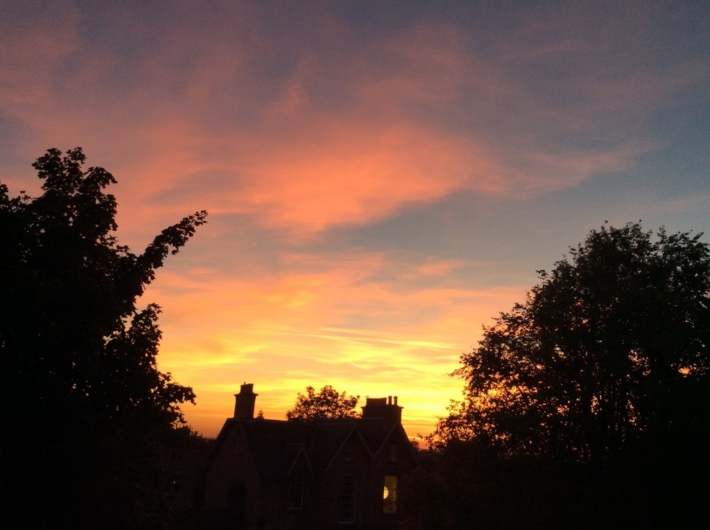 Rear view from the flat.  We get fabulous sunsets.