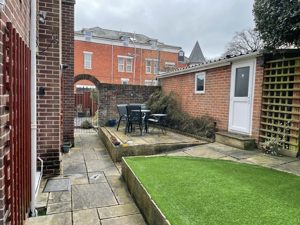 Patio at side of house.