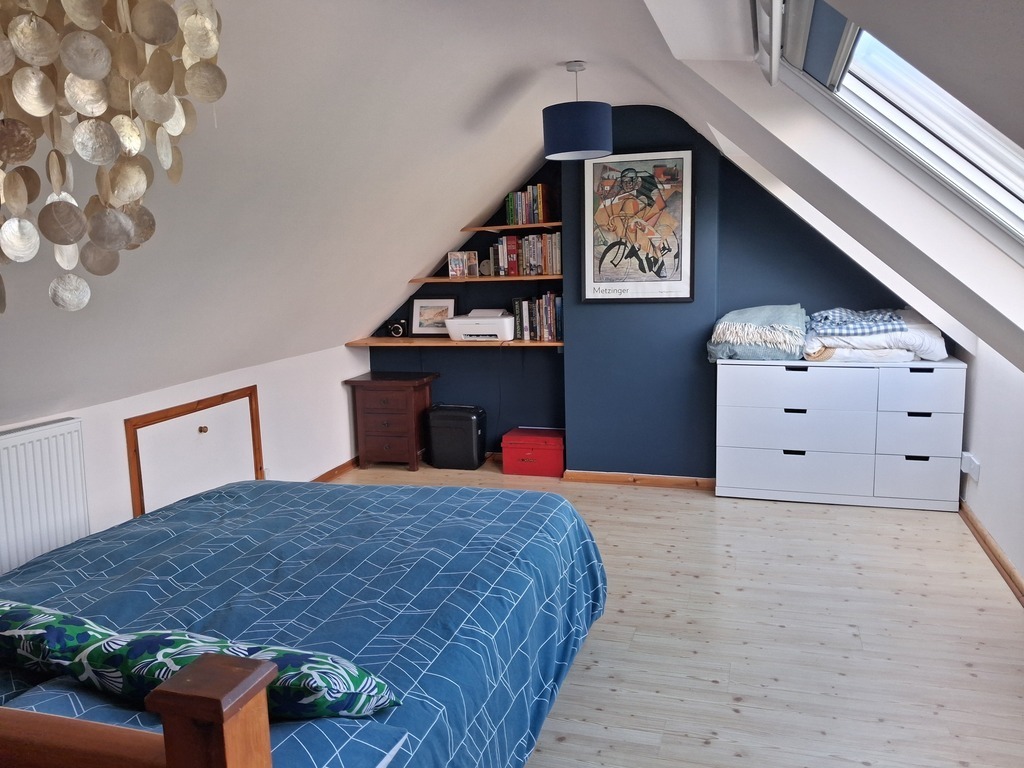 Loft bedroom with double bed