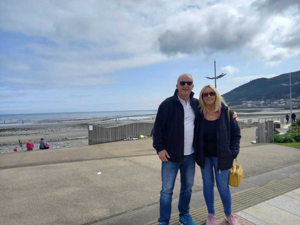 Desy and I in the nearby seaside town of Newcastle 