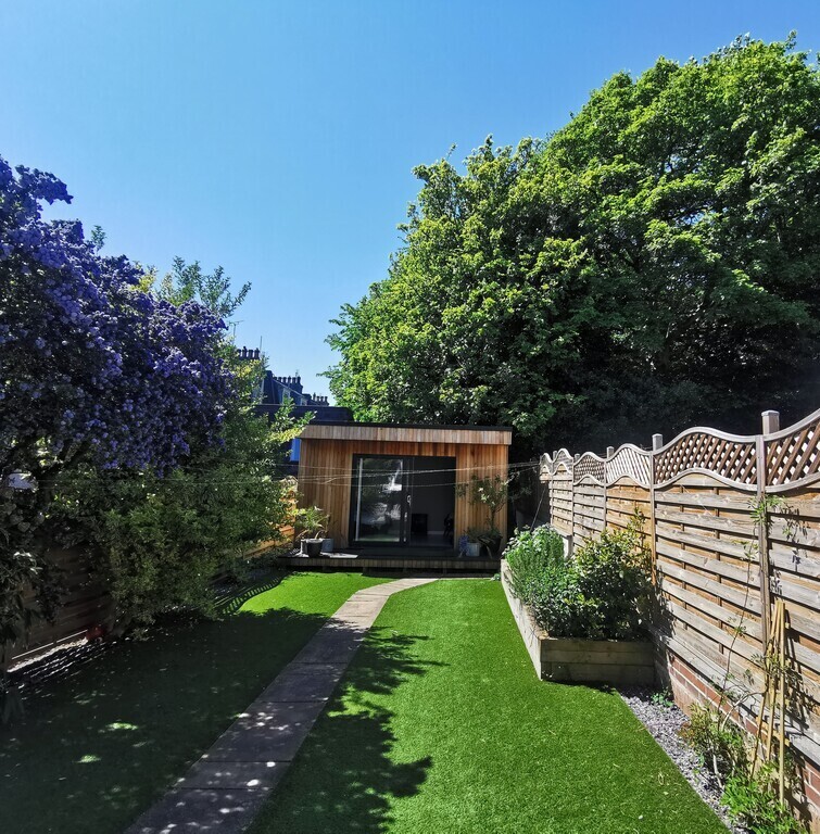 Back garden in the summer