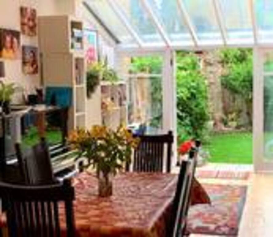 looking out to the patio/garden