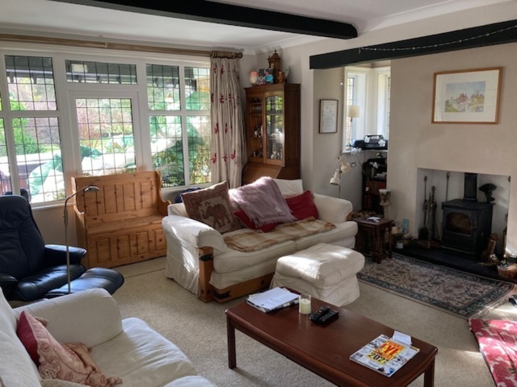 Lounge with wood burner