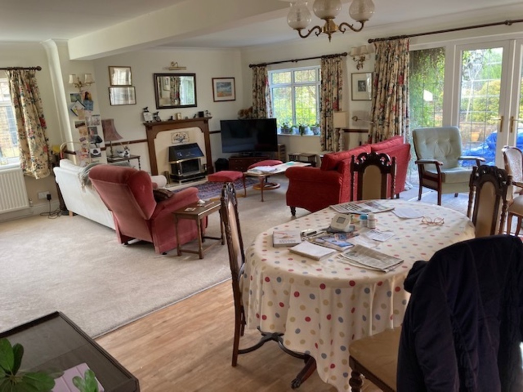 Family room with gas fire