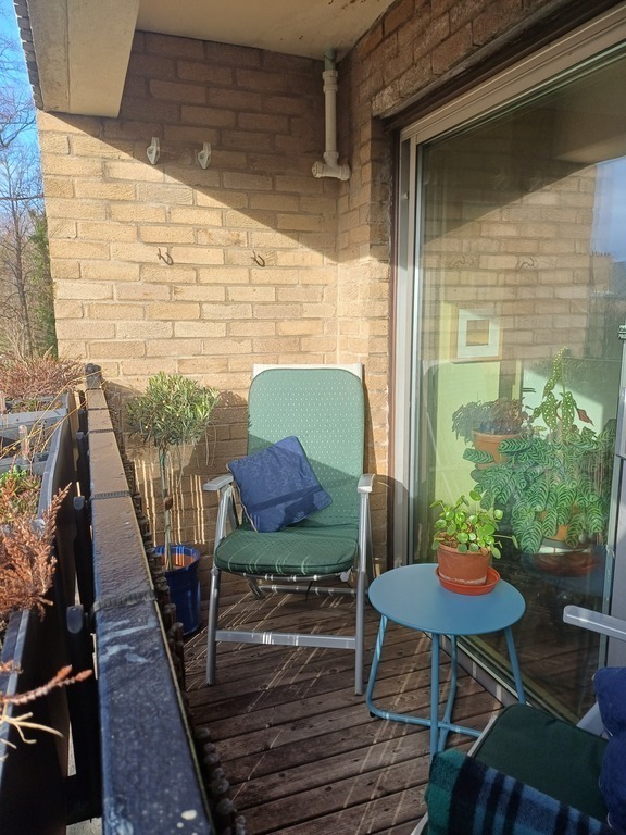 Balcony, with seating for two