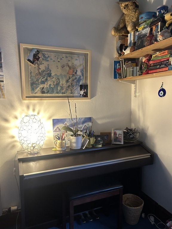 Piano in spare bedroom 