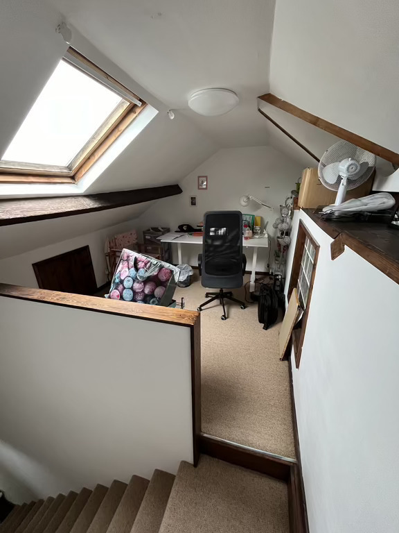 Attic office - can be set up for a single room with air mattress.