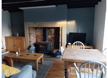 Lounge with wood burning stove